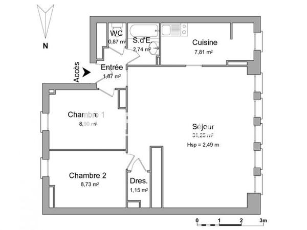 Location Appartement 3 pièces 63.3 m² - 2/4/6 RUE HENRI DUNANT Rueil Malmaison 92500