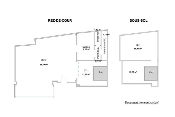 Loft rénové avec verrières en rez-de-cour – Villiers / Europe
