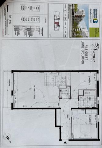 Appartement 3 pièce(s) 2 chambre(s) 76.48 m²