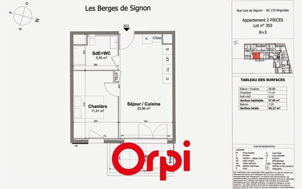 Appartement à vendre    2 pièces • 37,92 m2 Brignoles