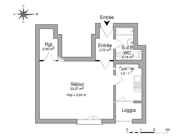 Location Studio 38.3 m² - 9 BIS RUE DU PASTEUR CADIER Pau 64000