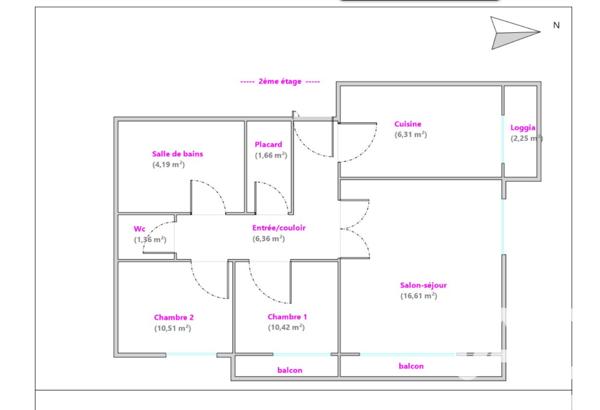 Appartement à vendre 3 pièces 59,67 m² Créteil