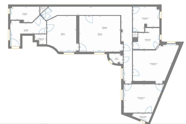 APPARTEMENT Paris 17ie ETOILE/CARNOT - Au calme - 5 PIECES - 117M2 - 3 CHAMBRES - Cave