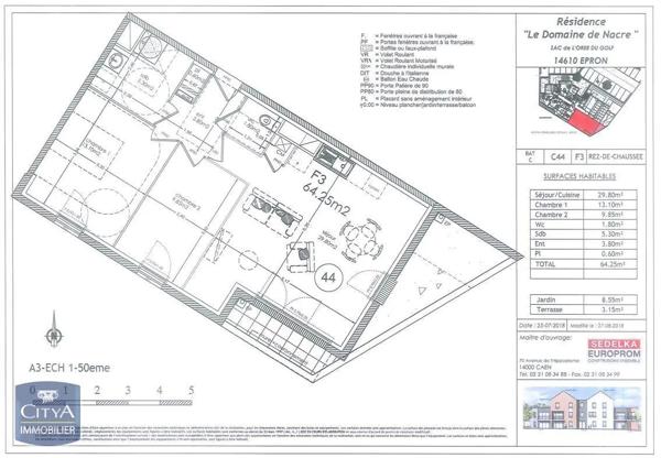 Appartement à louer 3 pièces 63.69m² Épron (14610)