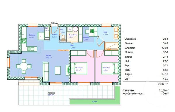 Appartement à vendre  3 pièces - 79,07 m2 PENTA DI CASINCA - 202