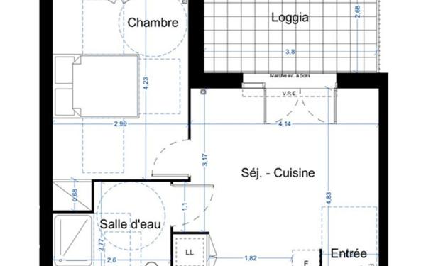 Appartement à vendre    2 pièces •  Narbonne