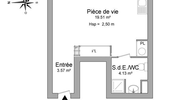 Location Studio meublé 27.21 m² - Niort 79000