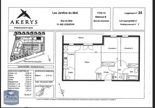 Appartement à louer 3 pièces 62.46m²