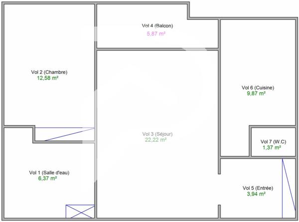 Appartement 2 pièces balcon et garage - Quartier Juranville