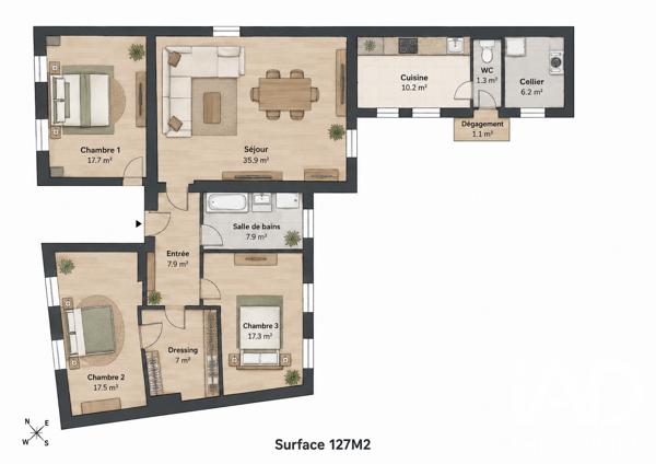 Appartement à vendre 5 pièces 127 m² Metz