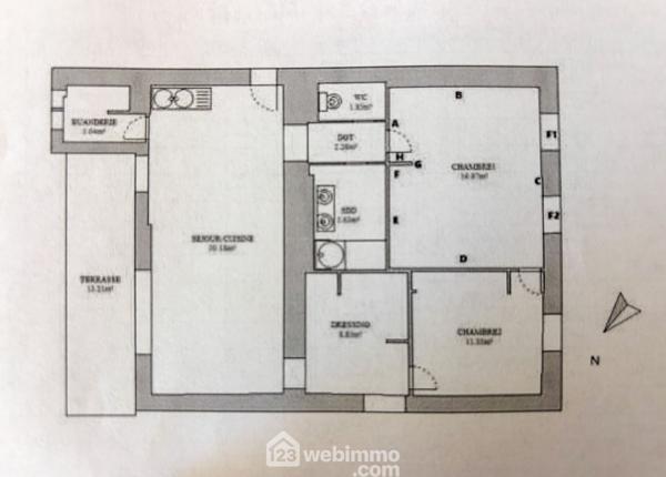 Appartement 84 m² à Marseille 13009