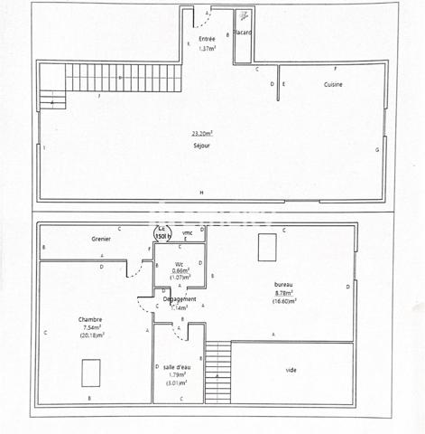 Appartement 3 pièces - 55 m²