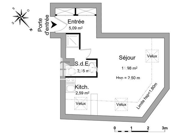 Location Studio 22.61 m² - RESIDENCE COPPELIA Le Mans 72000