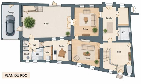 ROQUEMAURE (30150) – HÔTEL PARTICULIER – 460 M² – ÉLÉMENTS D’ARCHITECTURE ANCIENS – COUR INTÉRIEURE – GARAGE – TERRASSE – COMBLES À AMÉNAGER