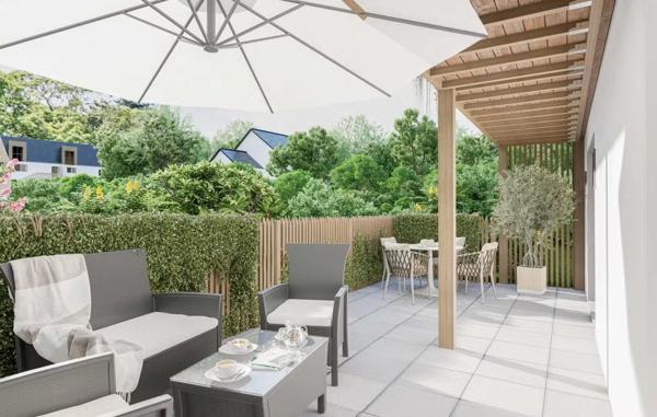 Dpt Finistère (29), à vendre QUIMPER appartement T2 bis de 54 m² habitable - Terrasse - Parking souterrain.