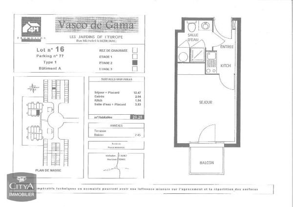 Appartement à louer 1 pièce 20.38m²
