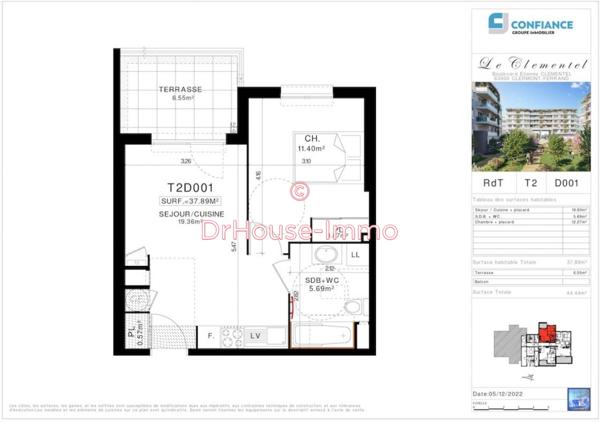 Appartement à vendre 2 pièces de 37 m²