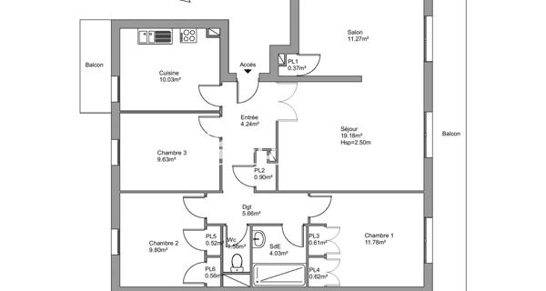 Location Appartement 5 pièces 90.76 m² - Livron-sur-drôme 26250