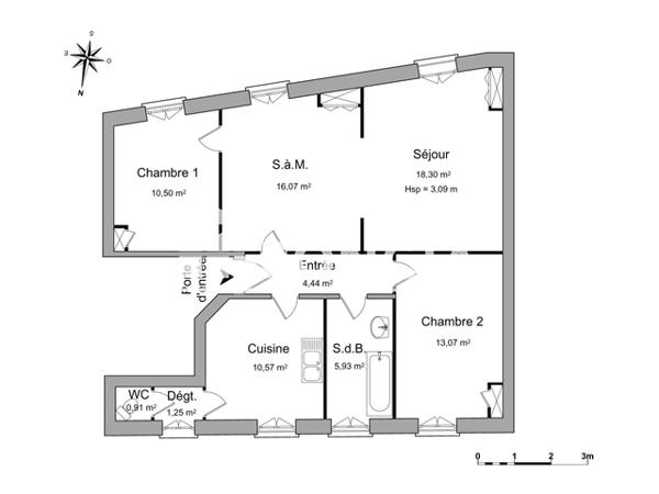 Location Appartement 4 pièces 81.04 m² - 12 PLACE HECTOR BERLIOZ Bourgoin-jallieu 38300