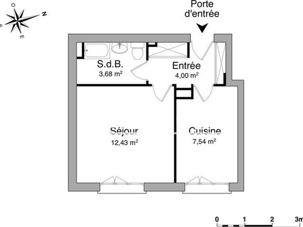 Location Studio 27.65 m² - 3 RUE DE LA REPUBLIQUE Romans-sur-isere 26100
