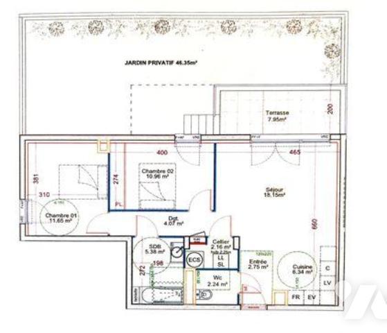 A VENDRE APPARTEMENT T3 AVEC TERRASSE ET JARDIN SUR VERGEZE