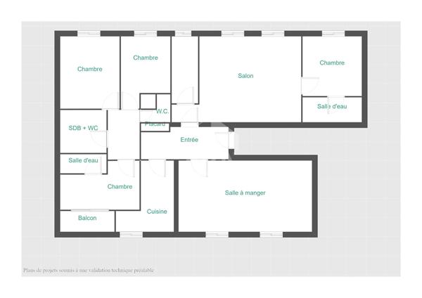Appartement Levallois Perret 6 pièce(s) 150 m2