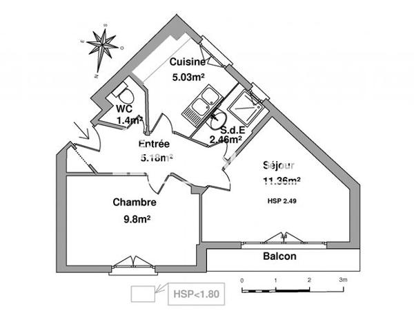 Location Appartement 2 pièces 35.23 m² - 1 BOULEVARD DU GAVE Lourdes 65100