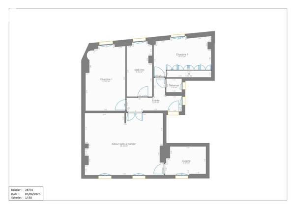 Appartement traversant au calme absolu