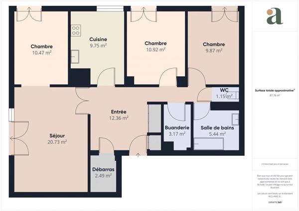 Appartement T4 89m2 lumineux locataire en place Investissement locatif à Bellevue
