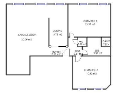 Appartement 3 pièces - 60 m²
