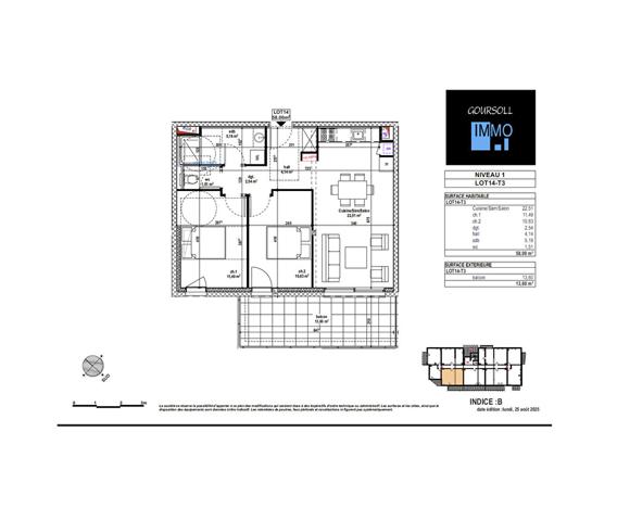 Appartement 3 pièces 58 m2