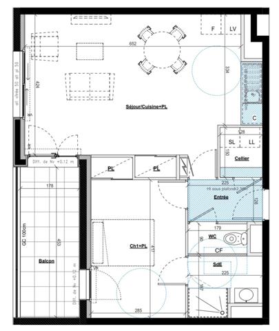 appartement à vendre 2 pièces balcon - parking à RETIERS (35)