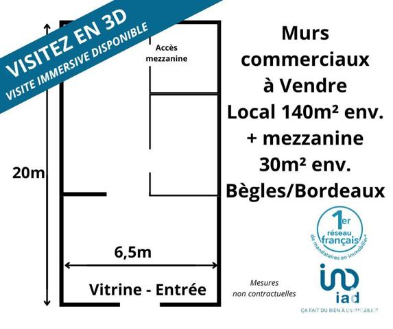 Murs commerciaux  à vendre 140 m² Bègles