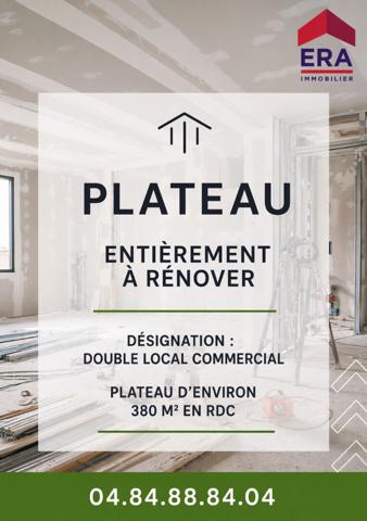 Plateau commercial de 380 m² à rénover. Double local en rez-de-chaussée