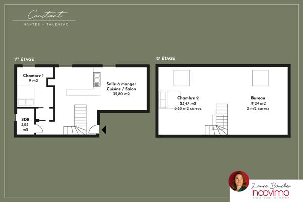 Talensac appartement 3 pièces 2 chambres avec cave et stationnement libre