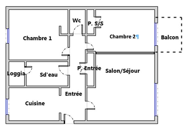 Appartement
         3 pièces
        - 60 m² 184 000 € *