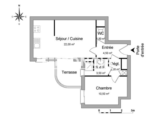 Location Appartement meublé 2 pièces 44.5 m² - 24 RUE VICTOR HUGO Montreuil Juigne 49460