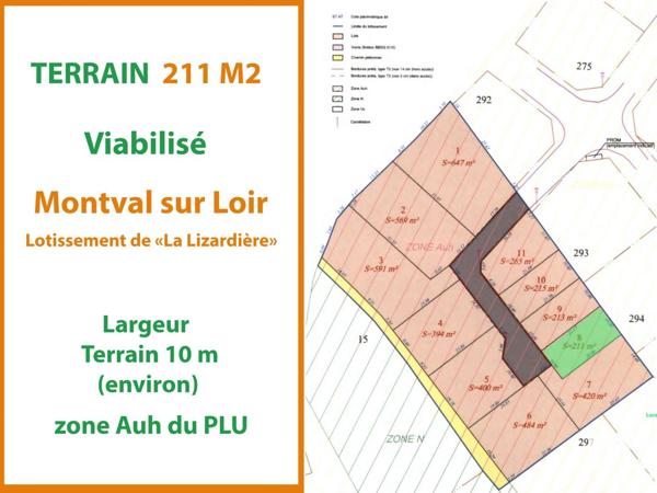 Terrain à vendre 211 m² Montval-sur-Loir