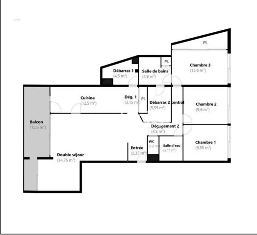 Appartement
         5 pièces
        - 124 m² Exclusivité 388 000 € *