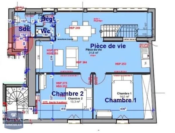 Appartement à louer 3 pièces 60.4m² Saumur (49400)