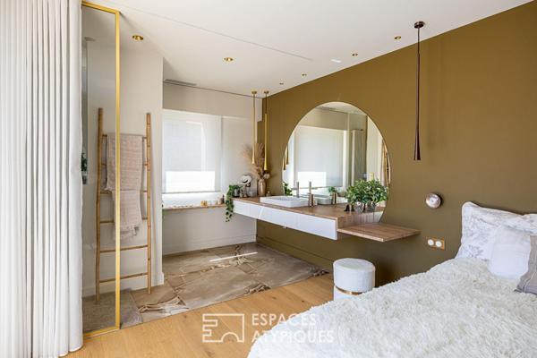 Maison d’architecte rénovée avec piscine au coeur d’un domaine privé à Saint-Genis-Laval