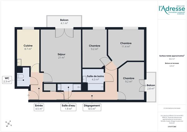 Appartement Rosny-sous-bois 4 pièce(s) 82.2 m2