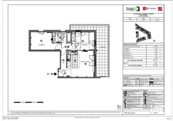 Appartement à vendre 3 pièces 58 m² Bois-Colombes