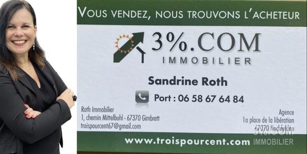 3%.COM -F2 rez de jardin loué pour investisseur Niederhausbergen (67207)