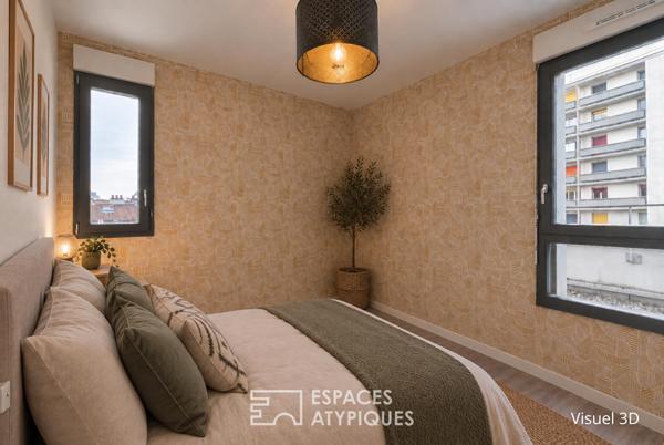 Appartement en étage élevé avec terrasse plein ciel