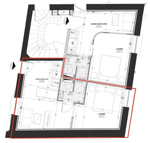 Croix-Luizet – T2 – 27,41 m² – Terrasse 18 m2 – Traversant – Idéal investissement locatif