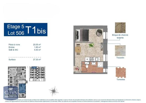 Appartement à vendre 1 pièce 27m²