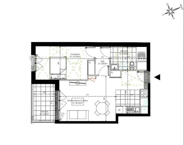 Appartement à vendre 2 pièces 48 m² Sainte-Geneviève-des-Bois