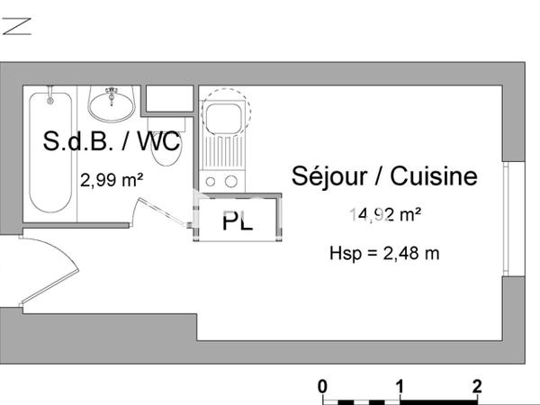 Location Studio 17.91 m² - 16 RUE DUBERNAT Talence 33400