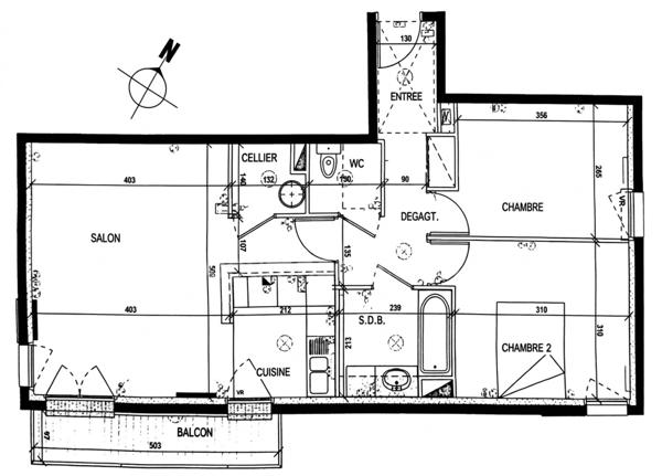 NANTES Saint-Joseph-de-Porterie – T3 lumineux de 66 m² en dernier étage avec ascenseur, balcon sans vis-à-vis et parking boxable